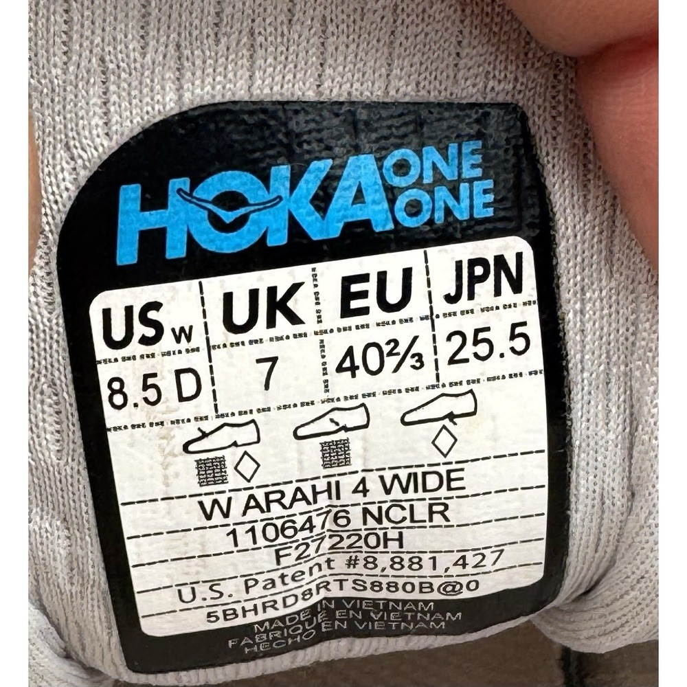 Hoka One One Arahi 4 Women's Running Walking Shoes Nimbus Cloud LunarRock Sz 8.5 - Picture 16 of 16